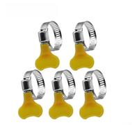 Lot de 5 colliers de serrage réglables de 10 à 38 mm en acier inoxydable pour voiture, camion, eau, air, carburant, connexion de conduite de carburant, ton argenté (19-29 mm)