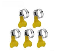 Lot de 5 colliers de serrage réglables de 10 à 38 mm en acier inoxydable pour voiture, camion, eau, air, carburant, connexion de conduite de carburant, ton argenté (13-19 mm)