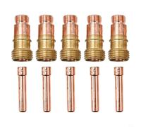 Lot de 5 colliers de serrage TIG et lentilles à gaz pour WP-17 WP-18 WP-26, 3/32" 2,4 mm pour buse STUBBY comprenant des composants 17GL332 et 10N24S