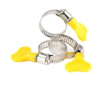 Lot de 5 colliers serrage à vis sans fin en acier inoxydable, réglables, avec poignée plastique jaune, 8 44 mm(5pcs 19-29mm)