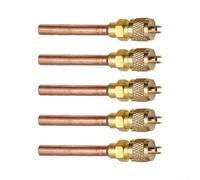 Lot de 5 composants de service de tige de valve CVC pour l'entretien de la réfrigération et de la climatisation, matériau en cuivre avec direction d'écoulement direct