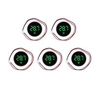 Lot de 5 compteurs électriques LED précis DC4 à 100 V - Voltmètre numérique - Panneau ABS pour électronique - Installation de voltmètre numérique à deux fils