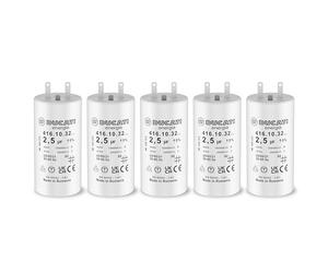 Lot de 5 Condensateurs 2,5 uF pour Volet Roulant SOMFY, SIMU, NICE - Réparation Condensateur de Moteur Haute Qualité 6Nm - Condensateur Cosses Faston 2,8mm pour Moteur de Volet et Store - VOLET TECH
