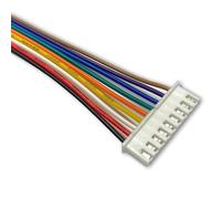 Lot de 5 connecteurs 2,54 mm 2,54 mm avec câble électronique 24 AWG de 30 cm - Couleur + femelle - Pour batterie Lipo - Câble d'équilibrage RC JST-XH (9 broches)