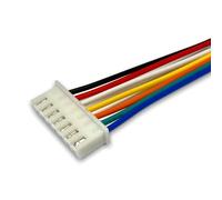 Lot de 5 connecteurs 2,54 mm 2,54 mm avec câble électronique 24 AWG de 30 cm - Couleur + prise - Pour batterie Lipo - Câble d'équilibrage RC JST-XH (7 broches)
