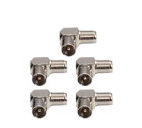 Lot de 5 connecteurs de câble à angle droit à 90 degrés for antenne TV RF coaxial F femelle vers prise TV mâle vers prise femelle en alliage d'aluminium