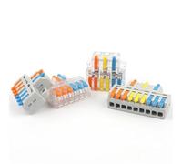 Lot de 5 connecteurs de fils universels rapides compacts 2 entrées 4/6 sorties 3 entrées 6/9 sorties bornier 0,08-4,0 mm2 (D3-9T)