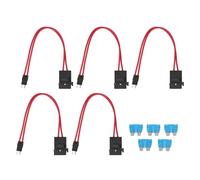 Lot de 5 Connecteurs de Porte-Fusibles de Voiture PC Heavy Duty Wire Extension Mini Mini Connecteur de Porte-Fusibles pour VéHicule ATM 20 A 16 AWG avec 5 Fusibles Longueur de Ligne 230 Mm (ACK S
