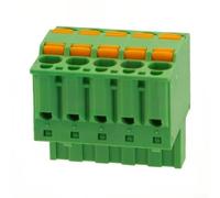 Lot de 5 connecteurs de prise PCB double couche 5,08 mm Vert | Pas de 5,08 mm, boîtier, bouton à ressort, câblage sans outil, unité de paquet unique