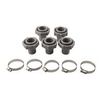 Lot de 5 connecteurs de vidange de piscine pour Coleman P6 Series avec collier de serrage - Adaptateur de tuyau de piscine hors sol pour un drainage rapide - Raccord en plastique gris de 1,9 x 2,4 x