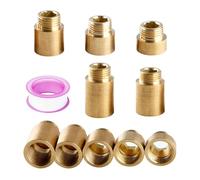 Lot de 5 connecteurs d'extension de robinet en laiton de 1,27 cm - Pour eau potable, chauffage - Installation pour connexion de tuyaux en cuivre