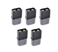 Lot de 5 connecteurs mâles Amass Premium XT60H XT60 - Avec capuchons de protection - 2 broches - Protection contre l'inversion de polarité - 60 A - Pour batterie Lipo RC de Mr.