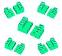 Lot de 5 connecteurs mâles et femelles de type Phoenix 5,08 mm 4 broches sans soudure Vert PCB Bornier à vis 4 pôles
