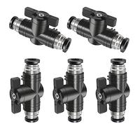 Lot de 5 connecteurs pneumatiques 8 mm - Robinet d'arrêt pneumatique à air comprimé - Cordon rond - Tuyau pneumatique - 8 mm - Raccord pneumatique - Tête directe pneumatique pour raccord rapide à gaz