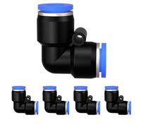 Lot de 5 connecteurs pneumatiques coudés à 90° - 12 mm - Fixation rapide - Adaptateur de conduite d'air PV - Adaptateur Push to Connect - Raccords à dégagement rapide (5, PV-12 mm)