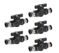 Lot de 5 connecteurs pneumatiques, robinet à boisseau sphérique pneumatique, connecteur pneumatique, vanne manuelle, raccord à tête rapide, valve pneumatique peut être utilisée pour contrôler le gaz