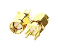 Lot de 5 connecteurs SMA mâles for montage sur panneau PCB, avec support à 4 broches, connecteur droit, adaptateur coaxial RF