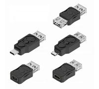 Lot de 5 connecteurs USB 2.0 micro USB et mini USB 5 broches vers USB 2.0 OTG convertisseur de données convertisseur adaptateur