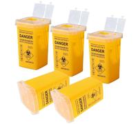 Lot de 5 conteneurs de refoulement avec couvercle, 1 litre/1000 ml pour aiguilles et seringues, conteneurs de seringue, conteneurs de refoulement d'aiguilles