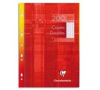 Lot de 5 Copies doubles perforées blanches, Format 21 x 29,7 cm, 200 pages, grands carreaux seyès, 90g - Sous étuis carton - G