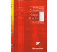 Lot de 5 Copies doubles perforées blanches, Format 21 x 29,7 cm, 400 pages, grands carreaux seyès, 90g - Sous étuis carton - G