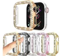 Lot de 5 Coques de Protection compatibles avec Apple Watch Series 3 Series 2 Series 1 42 mm - Double rangée de Diamants en Cristal plaqué Polycarbonate