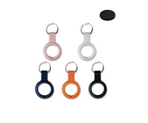Lot de 5 coques pour localisateur de clés Chipolo ONE - Durable, en silicone respectueux de l'environnement, résistant aux chocs, facile à enlever et anti-perte, noir et blanc, orange, bleu et rose