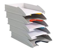 Lot de 5 corbeilles à courrier Durable Varicolor® gris clair