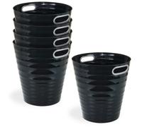 Lot de 5 Corbeilles à papier en plastique design pour bureau chambre ado - Poubelle contenance 12 5L - Couleur Noir