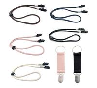Lot de 5 cordes à chapeau coupe-vent, 2 clips pour chapeau, avec clip, corde réglable, anti-perte, corde à chapeau fixe, universelle, convient pour la course, le cyclisme et la randonnée