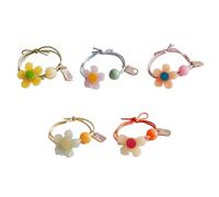 Lot de 5 cordes à cheveux en acrylique avec fleur pour cheveux