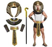 Lot de 5 costumes de pharaon égyptien, pour homme, costume de roi égyptien, pour adulte, costume de pharaon égyptien, pour fête d'anniversaire, costume, fête, cosplay