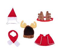 Lot de 5 costumes d'hiver chauds pour animal de compagnie, chat, chien, chiot, Père Noël, écharpe, chapeau, vêtements de Noël, vêtements de Noël et Nouvel An