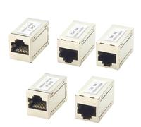 Lot de 5 coupleurs Ethernet RJ45 8P8C CAT6A en ligne - Adaptateur d'extension 10 Gbit/s femelle vers femelle pour câble Ethernet LAN Cat6/Cat5/Cat5e