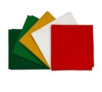 Lot de 5 coupons de tissu percale 100 % coton uni pour patchwork, loisirs créatifs, couture, 50 x 52 cm (Feeling Festive)