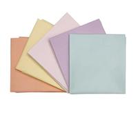Lot de 5 coupons de tissu percale 100 % coton uni pour patchwork, loisirs créatifs, couture, 50 x 52 cm (jolis pastels)