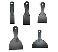 Lot de 5 couteaux à mastic en plastique - Grattoirs à peinture flexibles - Grattoir flexible - Outil de remplissage pour patching, enrobage, papier peint - Noir