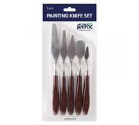 Lot De 5 Couteaux À Peindre Avec Manche En Bois - Qbix