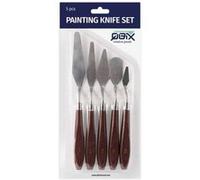 Lot de 5 couteaux à peindre avec manche en bois - Qbix G