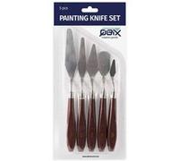 Lot de 5 couteaux à peindre avec manche en bois - Qbix G