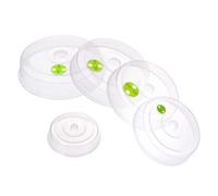 Lot de 5 couvercles d'assiettes pour micro-ondes avec aérations réglables pour micro-ondes - Tailles mixtes pour grandes et petites assiettes, bols