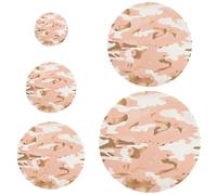 Lot de 5 couvercles de bol en plastique réutilisables en 5 tailles pour protéger les restes de fruits et de nourriture, motif camouflage or rose