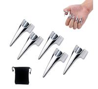 Lot de 5 couvre-ongles en acier inoxydable pour gratter, caresser, masser, râper le dos, anneaux de séparation des ongles, pour homme et femme