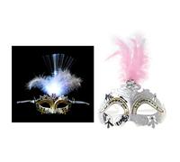 Lot de 5 couvre-visages en fibre LED pour femme - Plaqué brillant - Demi-masque - Accessoire d'Halloween - Pour le sport - Tête complète - Pour homme