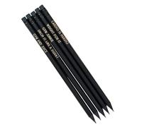 Lot de 5 crayons à papier pour adultes - En bois foncé - Cadeau avec mots - Crayons portables pour la vie quotidienne, le travail, les enseignants, les comptables