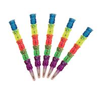 Lot de 5 crayons empilables en forme d'ours de dessin animé, sans aiguisage, pour Noël