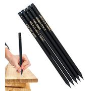 Lot de 5 crayons foncés pour écrire, crayons en bois foncé avec mots, crayons encourageants pour enfants, crayons portables avec pour les lieux de travail, études