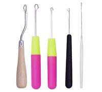 Lot de 5 crochets de 5 tailles différentes, 1 crochet courbé en bois et 4 crochets de loquet en plastique de tailles différentes.