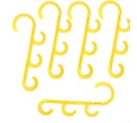 Lot de 5 crochets de câble en forme de S triple isolation en PVC pour la construction et l'exploitation minière - Support de cordon robuste et résistant à la rouille pour câbles, tuyaux, cordes jaunes