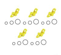 Lot de 5 crochets de canne à pêche en plastique pour la sécurité des appâts et la gestion de la ligne, compatibles avec la plupart des types de canne à pêche (jaune)